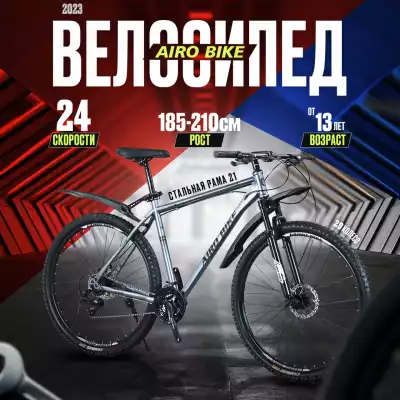 Велосипед взрослый спортивный  Airobike 9909 д. 29, р. 21, серебро
